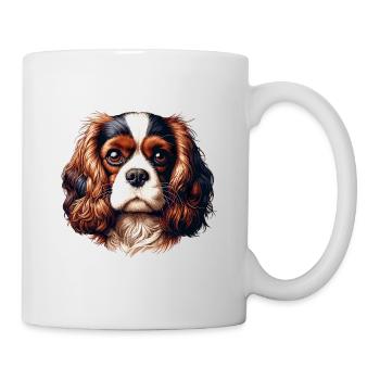 Hundegesicht - Cavalier King Charles Spaniel - Tasse - Weiß - Rechts