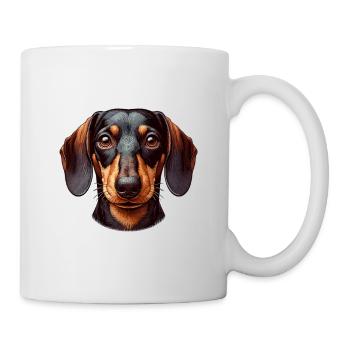 Hundegesicht - Dackel - Tasse - Weiß - Rechts