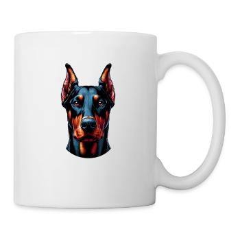 Hundegesicht - Dobermann - Tasse - Weiß - Rechts