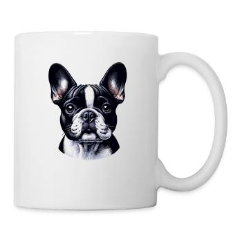 Hundegesicht - Französische Bulldogge - Tasse - Weiß - Rechts