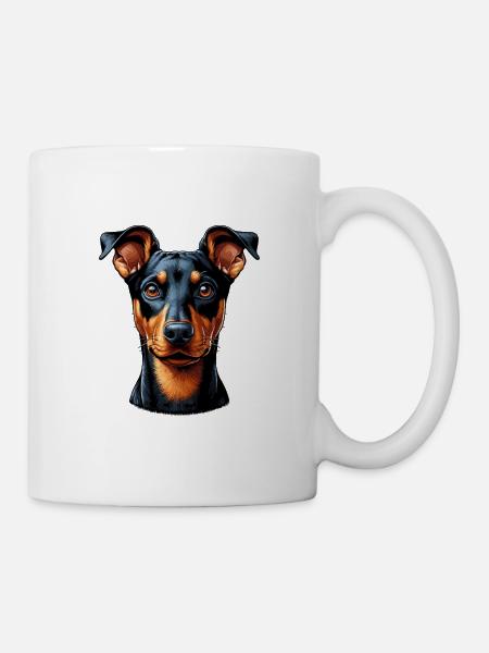 Visage de chien - Pinscher allemand - Mug blanc - blanc