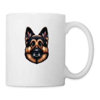 Hundegesicht - Deutscher Schäferhund - Tasse - Weiß - Rechts