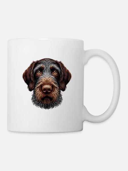 Hundegesicht - Deutsch Drahthaar - Tasse - Weiß