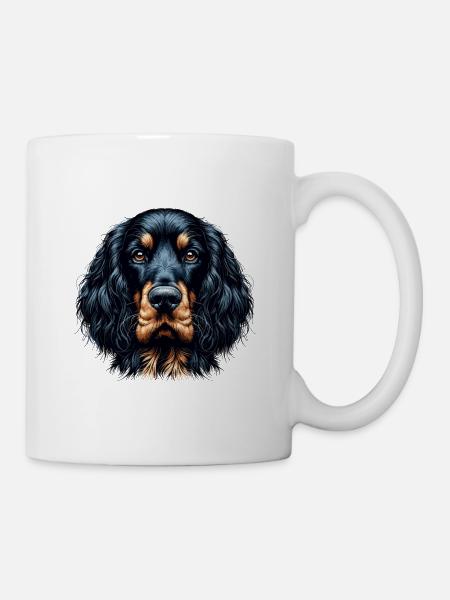 Hundegesicht - Gordon Setter - Tasse - Weiß