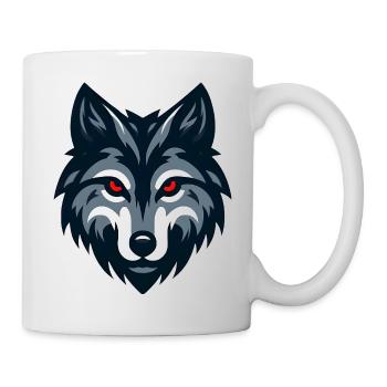 Angry red-eyed wolf - Mug - white - Right