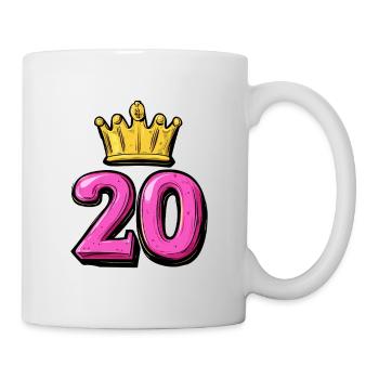20 Zahl Krone - Tasse - Weiß - Rechts