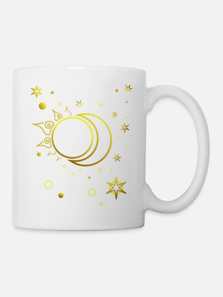 Soleil, Lune et étoiles Astrologie spirituelle - Mug blanc - blanc
