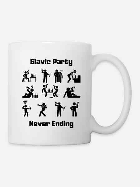 Slawische Party schwarz - Tasse - Weiß