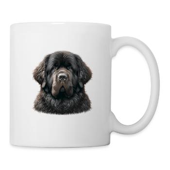 Hundegesicht - Neufundländer - Tasse - Weiß - Rechts