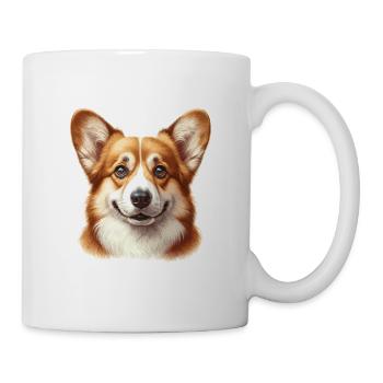 Dog Face - Welsh Corgi Pembroke - Mug - white - Right