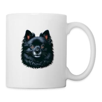 Hundegesicht - Schipperke - Tasse - Weiß - Rechts