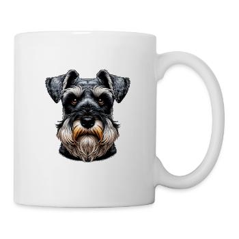 Hundegesicht - Schnauzer - Tasse - Weiß - Rechts