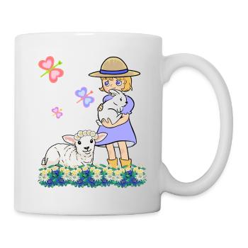 Children Child Girl Sheep Sheep Lamb Easter - Mug - white - Right