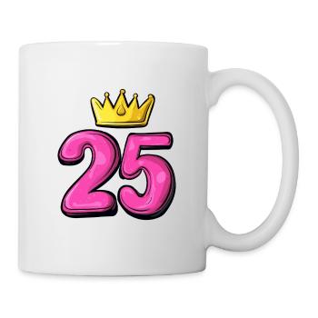 25 Zahl Krone - Tasse - Weiß - Rechts