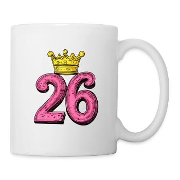 26 Zahl Krone - Tasse - Weiß - Rechts