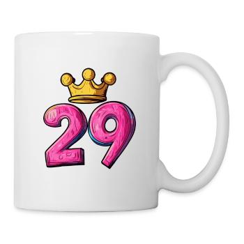 29 Zahl Krone - Tasse - Weiß - Rechts