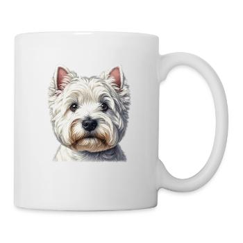 Visage de chien - West Highland Terrier - Mug blanc - blanc - Droite