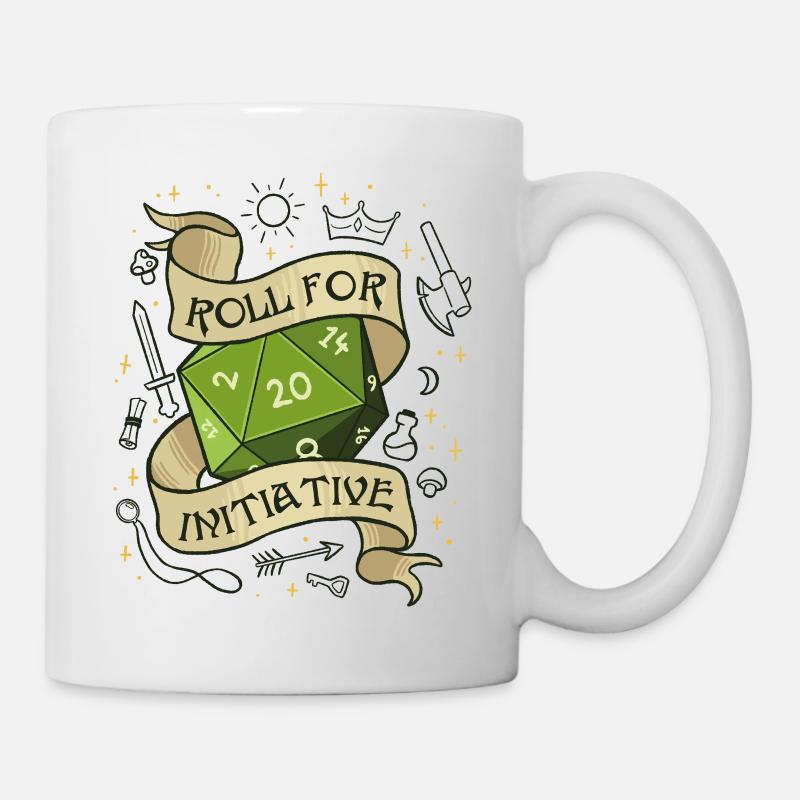 Roll for Initiative – Würfel dein Schicksal - Tasse - Weiß