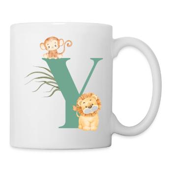 Lettre y vert animaux jungle - Mug blanc - blanc - Droite
