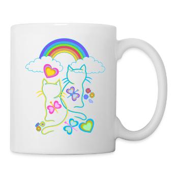 Rainbow Spring Summer Cats Cat Kids - Mug - white - Right