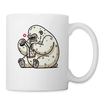 Drôle de gorille adore sa petite veste - Mug blanc - blanc - Droite