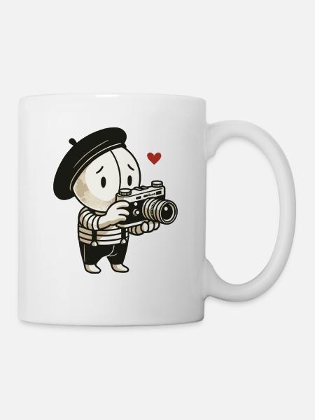 Der schüchterne Pantomime Fotograf - Tasse - Weiß