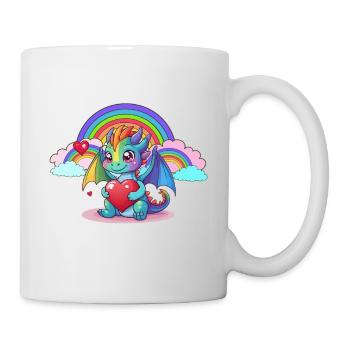Arc-en-ciel Dragon Dragon Enfants Enfant Bébé - Mug blanc - blanc - Droite