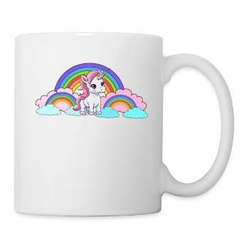 Regenbogen Einhorn Einhörner Pferd Pferde Kinder - Tasse - Weiß - Rechts