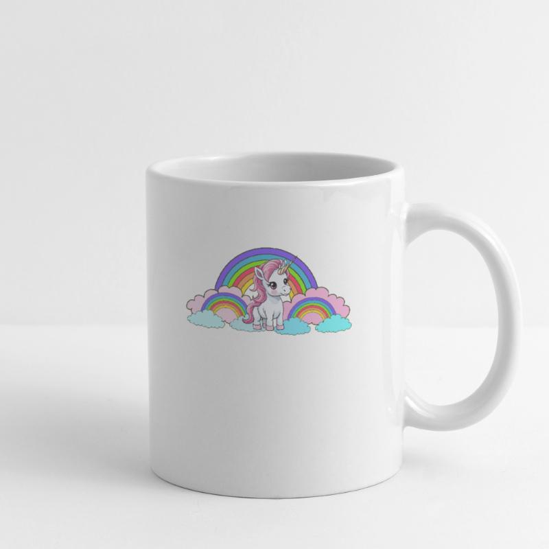 Regenbogen Einhorn Einhörner Pferd Pferde Kinder Tasse