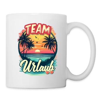 Urlaub Strand Strandurlaub Palmen Familie Sommer - Tasse - Weiß - Rechts