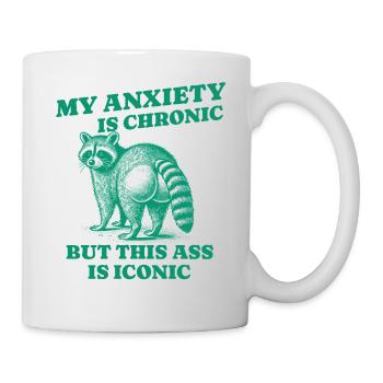 Anxiété Raton laveur design humour - Mug blanc - blanc - Droite