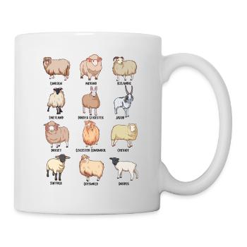 Schafrassen - Schafmotiv - Tasse - Weiß - Rechts