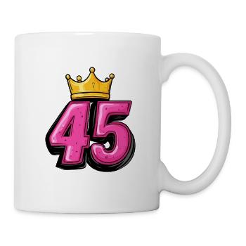45 Zahl Krone - Tasse - Weiß - Rechts
