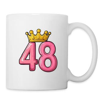48 Zahl Krone - Tasse - Weiß - Rechts