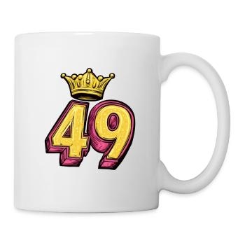 49 Zahl Krone - Tasse - Weiß - Rechts