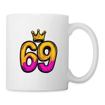 69 Zahl Krone - Tasse - Weiß - Rechts