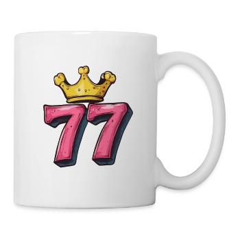77 Zahl Krone - Tasse - Weiß - Rechts
