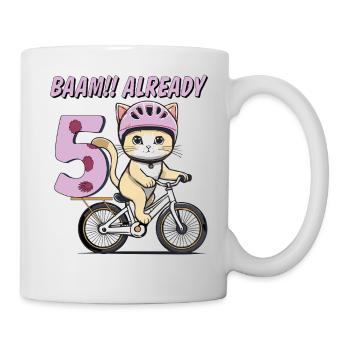 CAT BIKE BAAM!! ALREADY 5 - Mug - white - Right