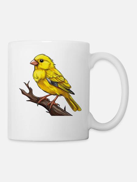 VOGEL KANARIENVOGEL - Tasse - Weiß