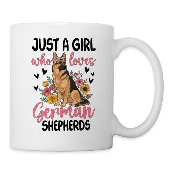 Just A Girl Who Loves German Shepherds - Tasse - Weiß - Rechts