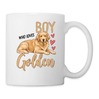Just A Boy Who Loves Golden Retrievers - Tasse - Weiß - Rechts