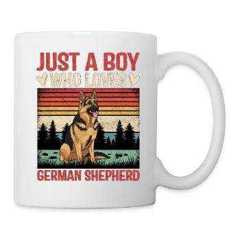 Just A Boy Who Loves German Shepherd - Tasse - Weiß - Rechts