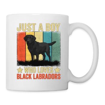 Just A Boy Who Loves Black Labradors - Tasse - Weiß - Rechts