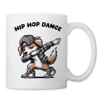 Bande dessinée de dabbing de chien - Mug blanc - blanc - Droite