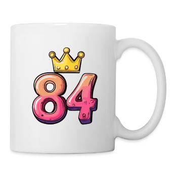 84 Zahl Krone - Tasse - Weiß - Rechts