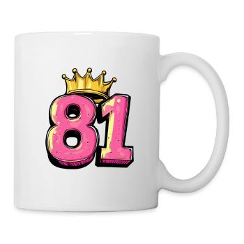 81 Zahl Krone - Tasse - Weiß - Rechts