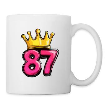 87 Zahl Krone - Tasse - Weiß - Rechts