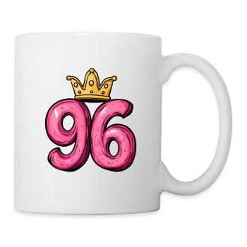 96 Nombre Couronne - Mug blanc - blanc - Droite
