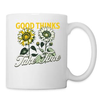 Good Thinks Gute Gedanken Sonnenblumen Sommer Vibe - Tasse - Weiß - Rechts