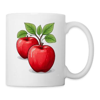 Rote Äpfel - Tasse - Weiß - Rechts